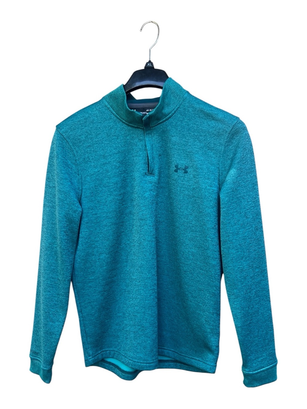 Under Armour Storm Teal Heathered Quarter-Zip Pullover Fleece Soft Loose Fit